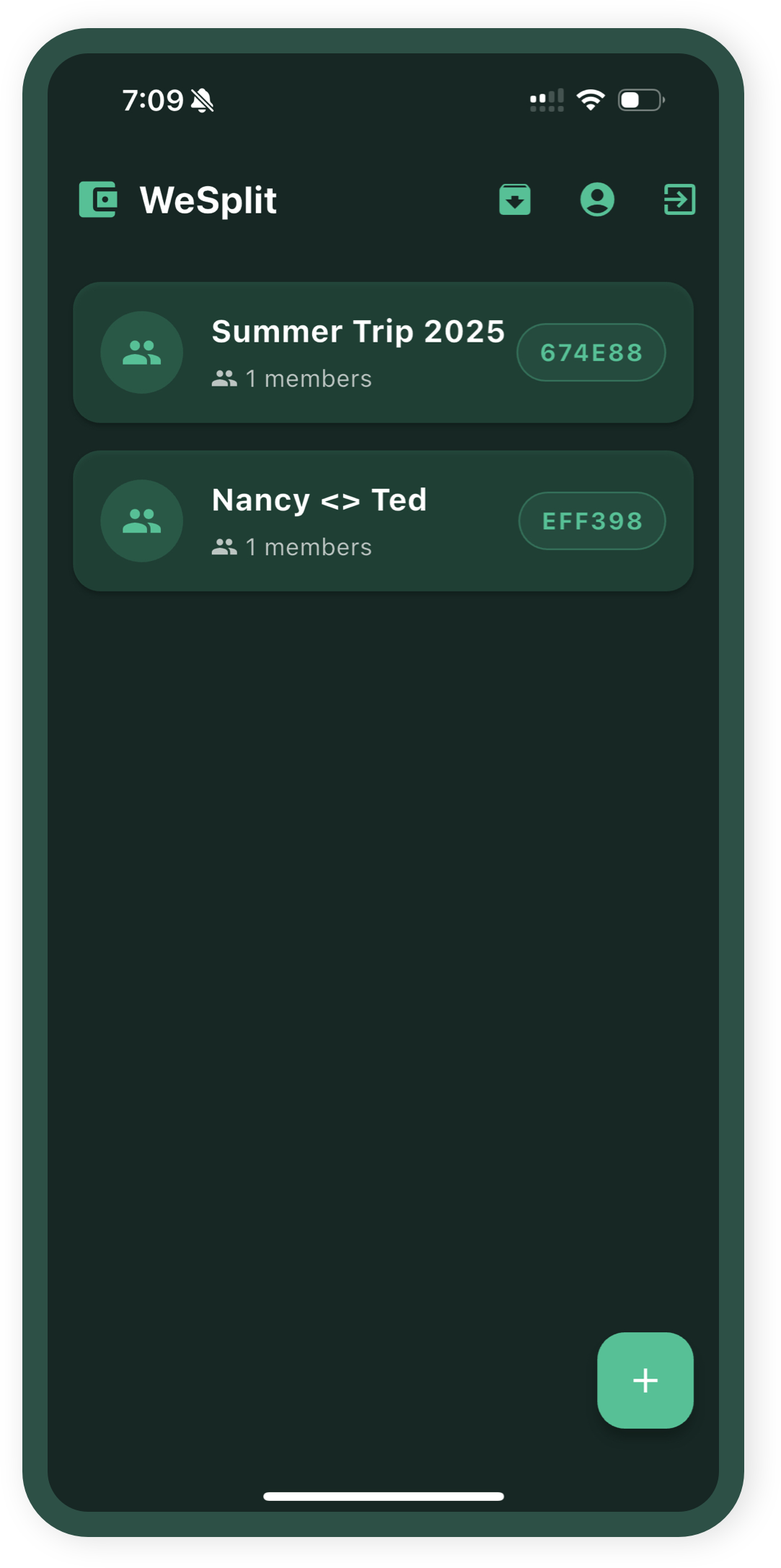 WeSplit Interface